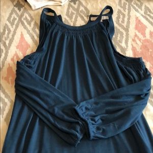 Cold shoulder halter top